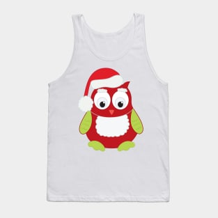 Owl in Santa Hat and Apron Tank Top